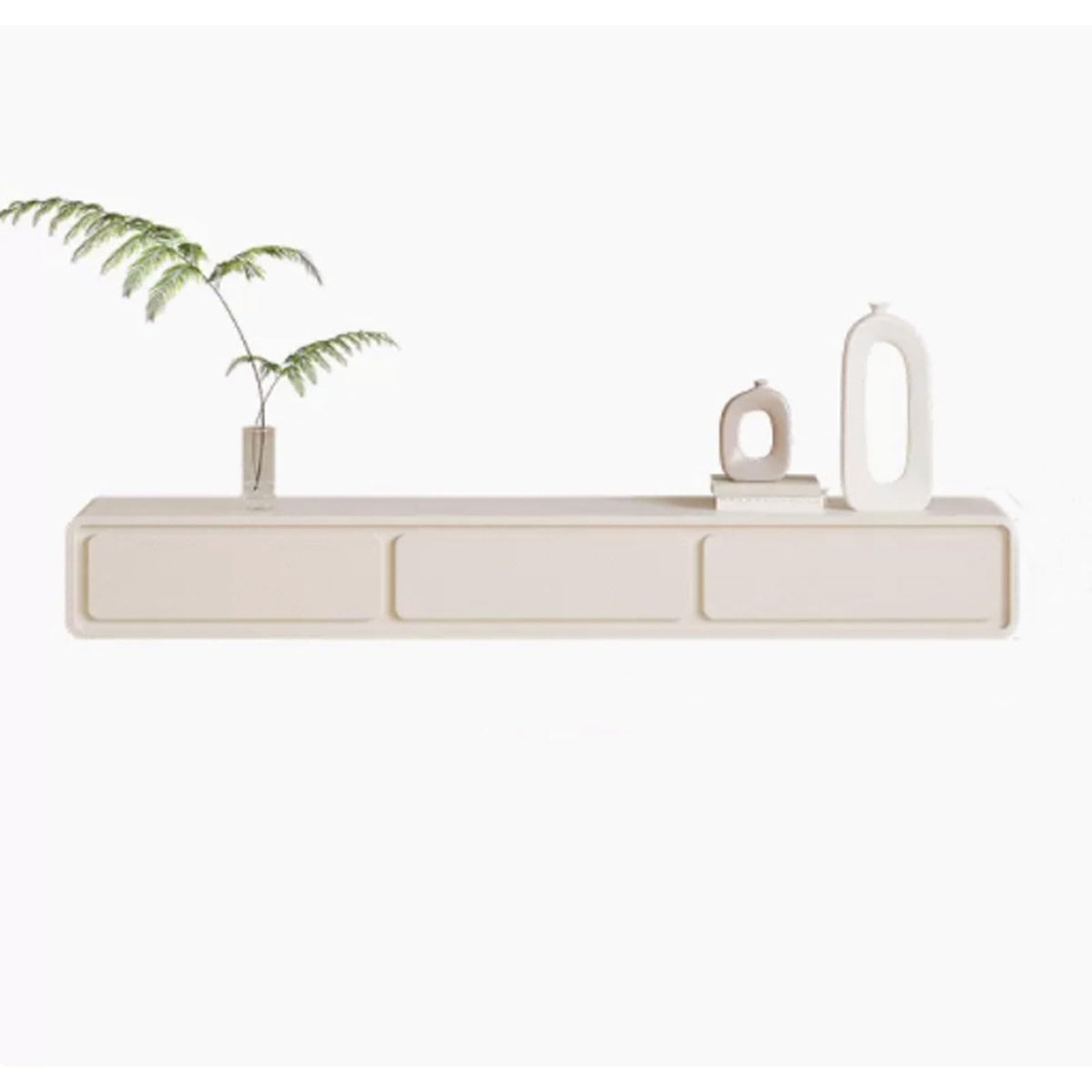 Cream White Floating TV Stand with Drawers N28181
