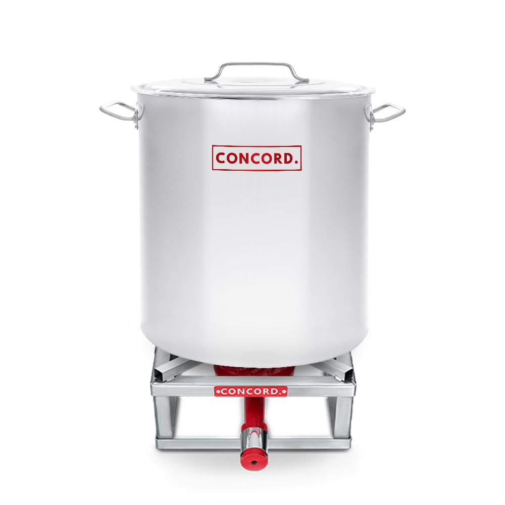 40 Quart Stainless Steel Stock Pot + 12" Stainless Steel Single Propane Stove M759297