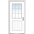 Primed Fiberglass 1/2 Lite 1-Panel Prehung Entry Door 36" x 80" R295