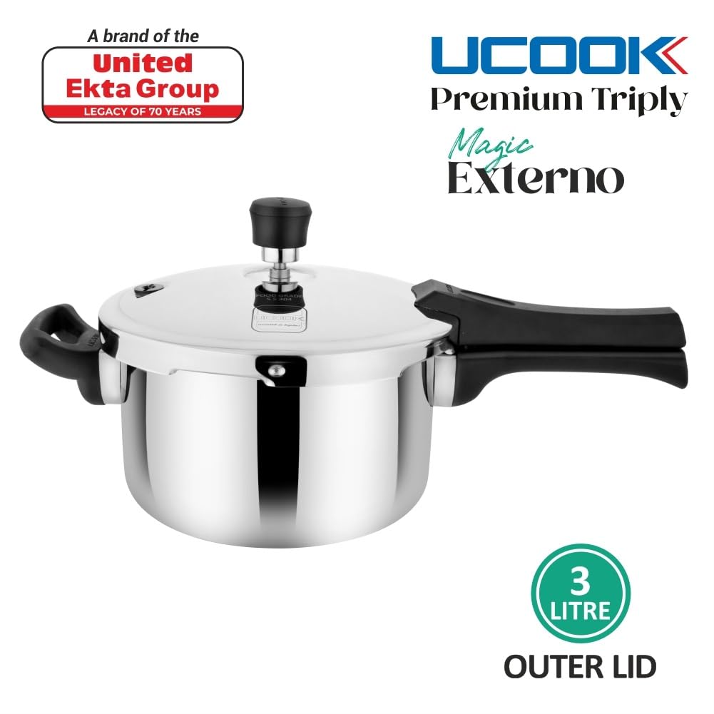3 Litre Triply Stainless Steel Induction Pressure Cooker I58143
