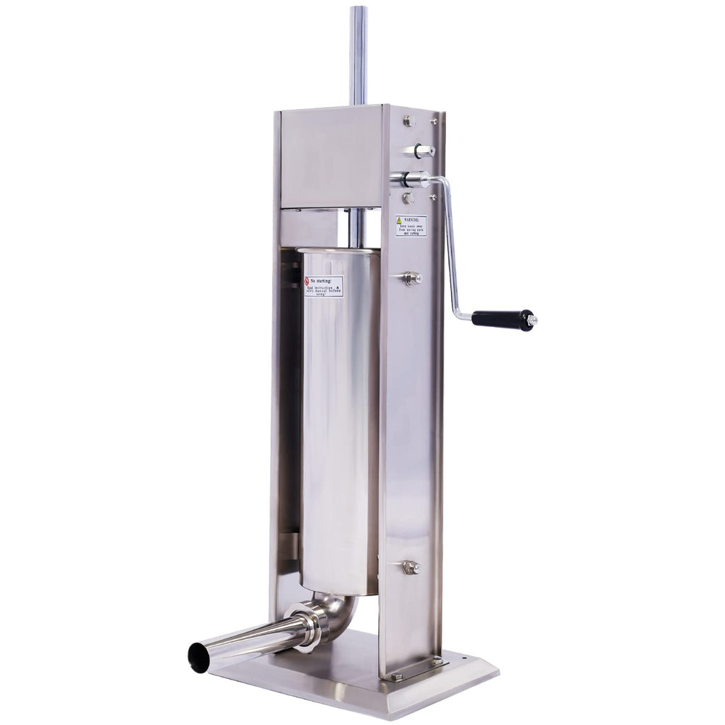 Manual Stainless Steel 15LB Sausage Stuffer with 4 Stuffing Tubes O710553