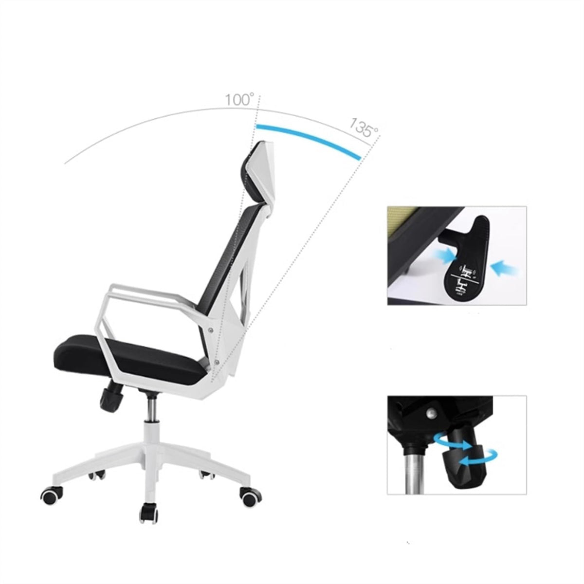 Orange Ergonomic Mesh High Back Office Chair S637449
