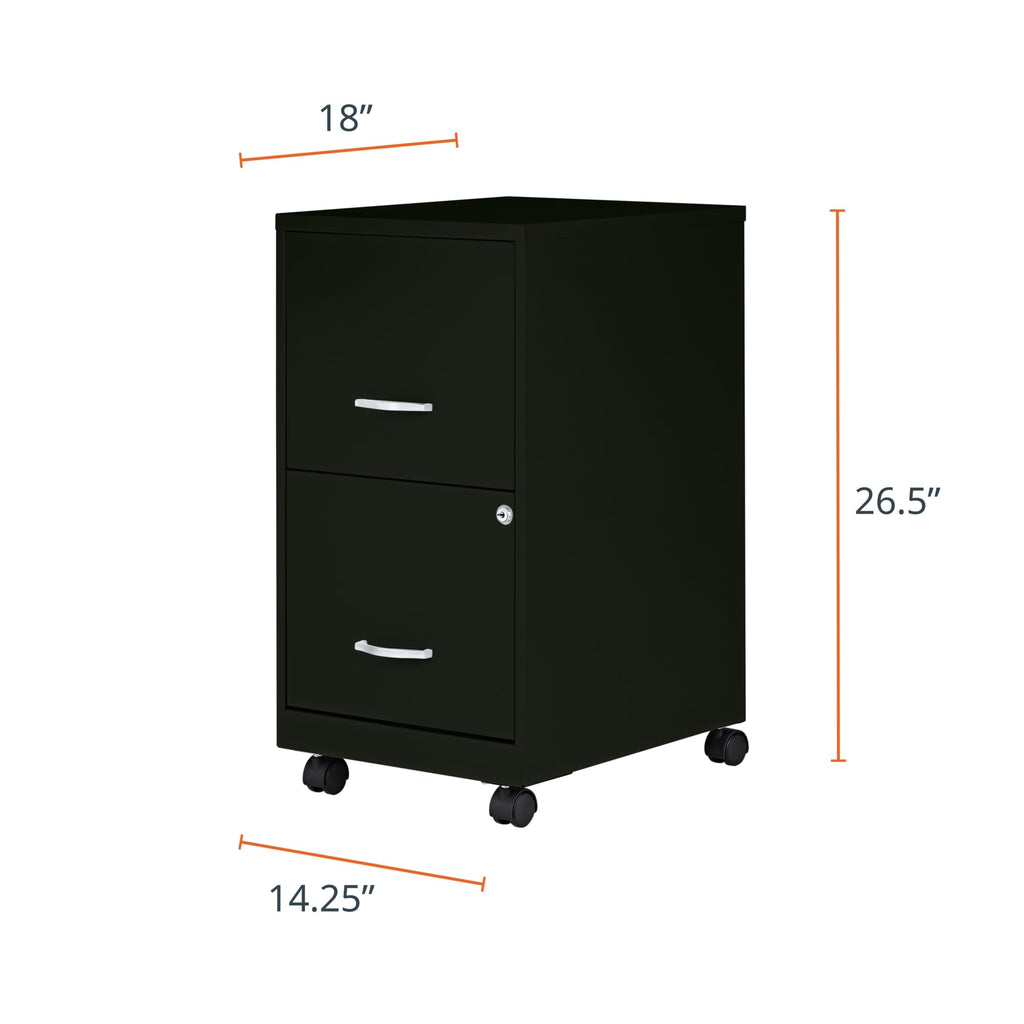 2-Drawer Mobile File Cabinet, Black R886
