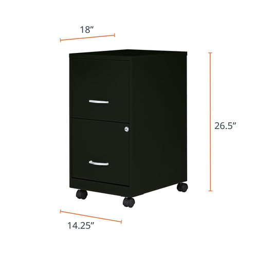 2-Drawer Mobile File Cabinet, Black R886