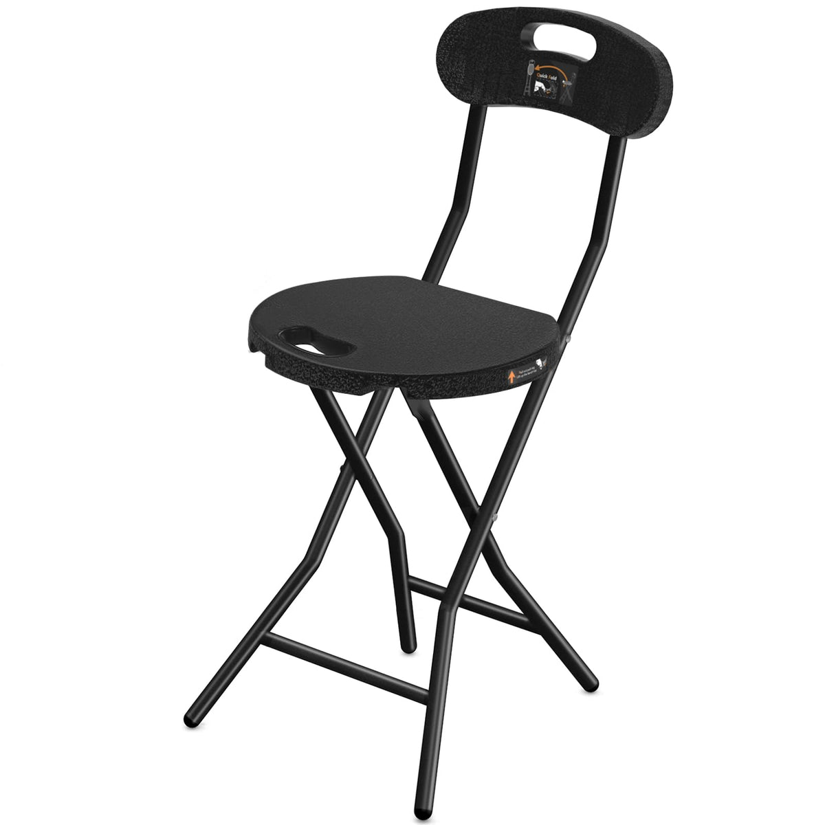 Folding Stool with Back, 18 inch Set of 1 E1861
