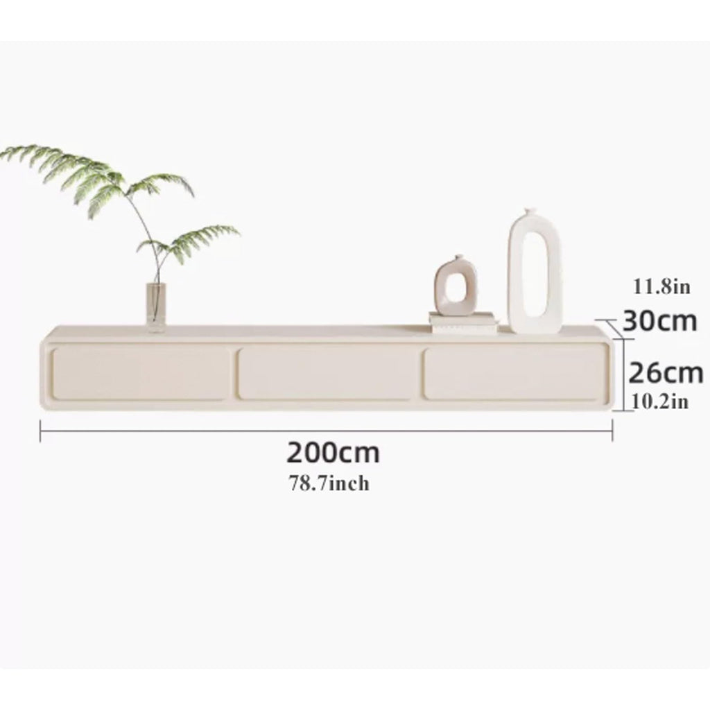 Cream White Floating TV Stand with Drawers N28181