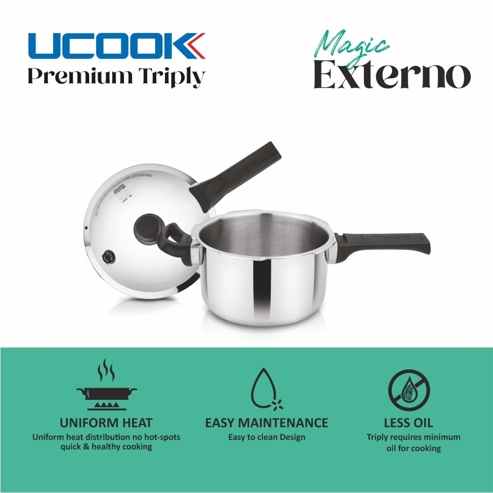 3 Litre Triply Stainless Steel Induction Pressure Cooker I58143