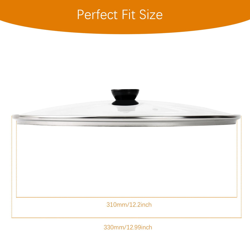 13 Inch Clear Tempered Glass Pan Lid Y4326