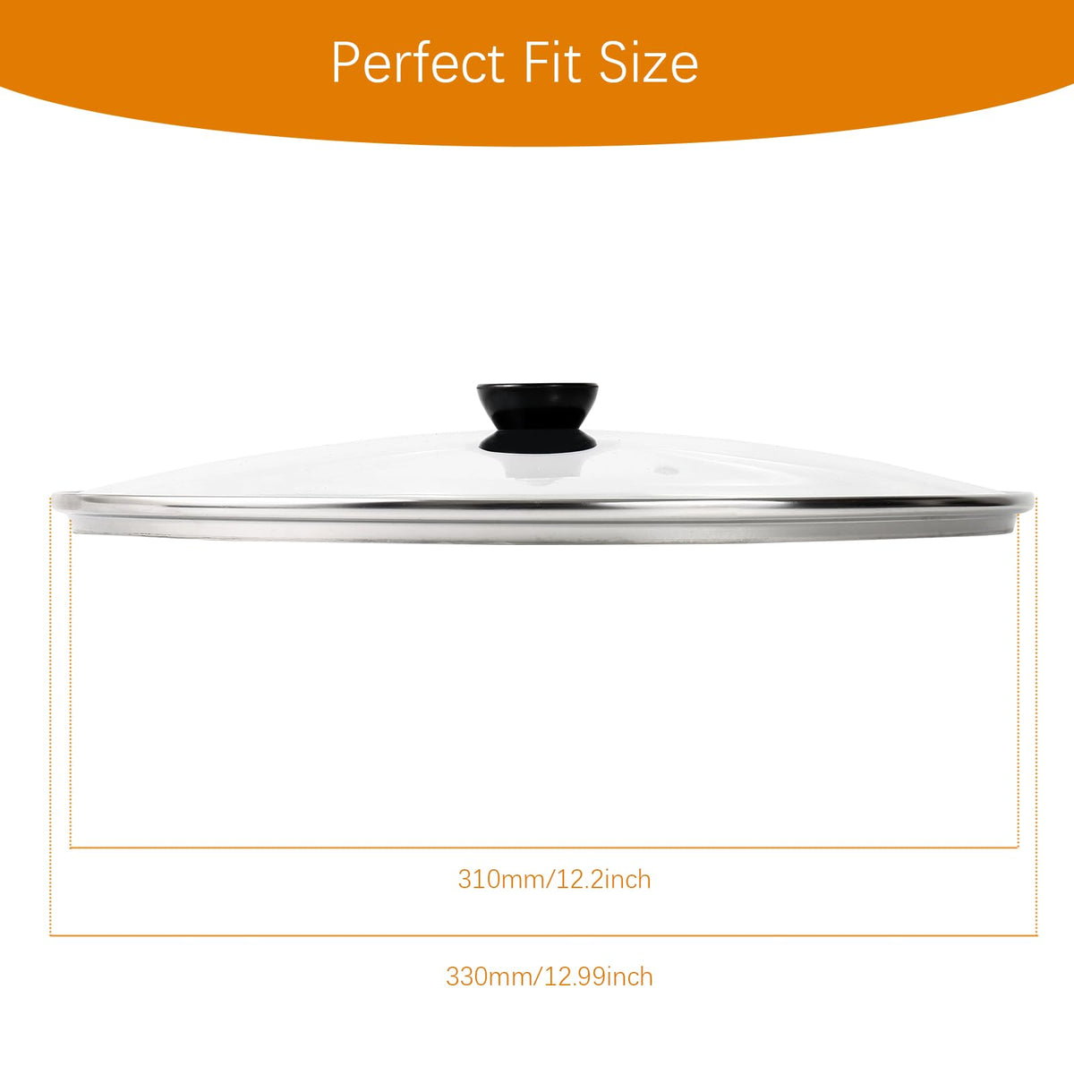 13 Inch Clear Tempered Glass Pan Lid Y4326