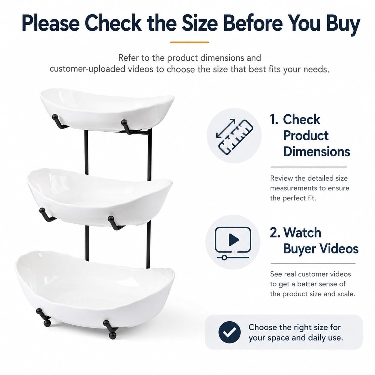 3 Tier Ceramic Fruit Bowl N8975