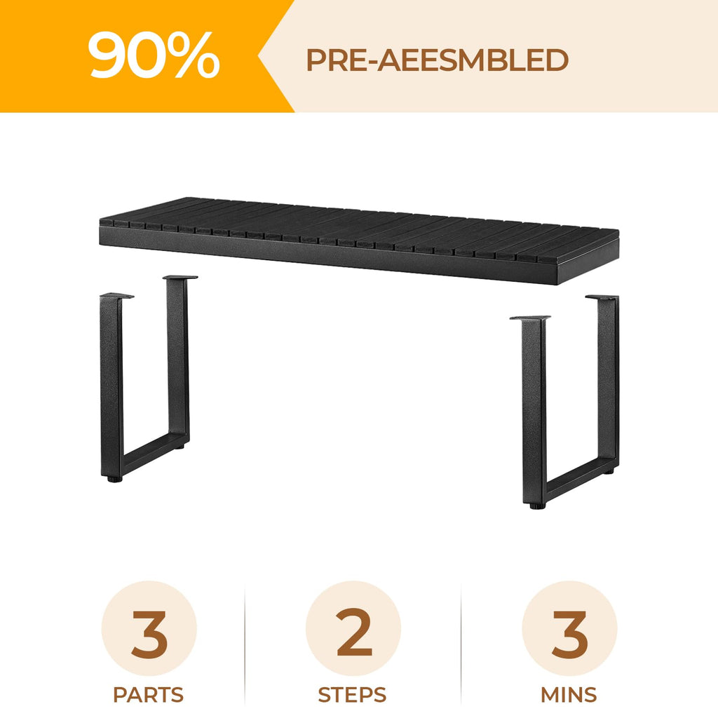 Black 2-Person Outdoor Bench A710769