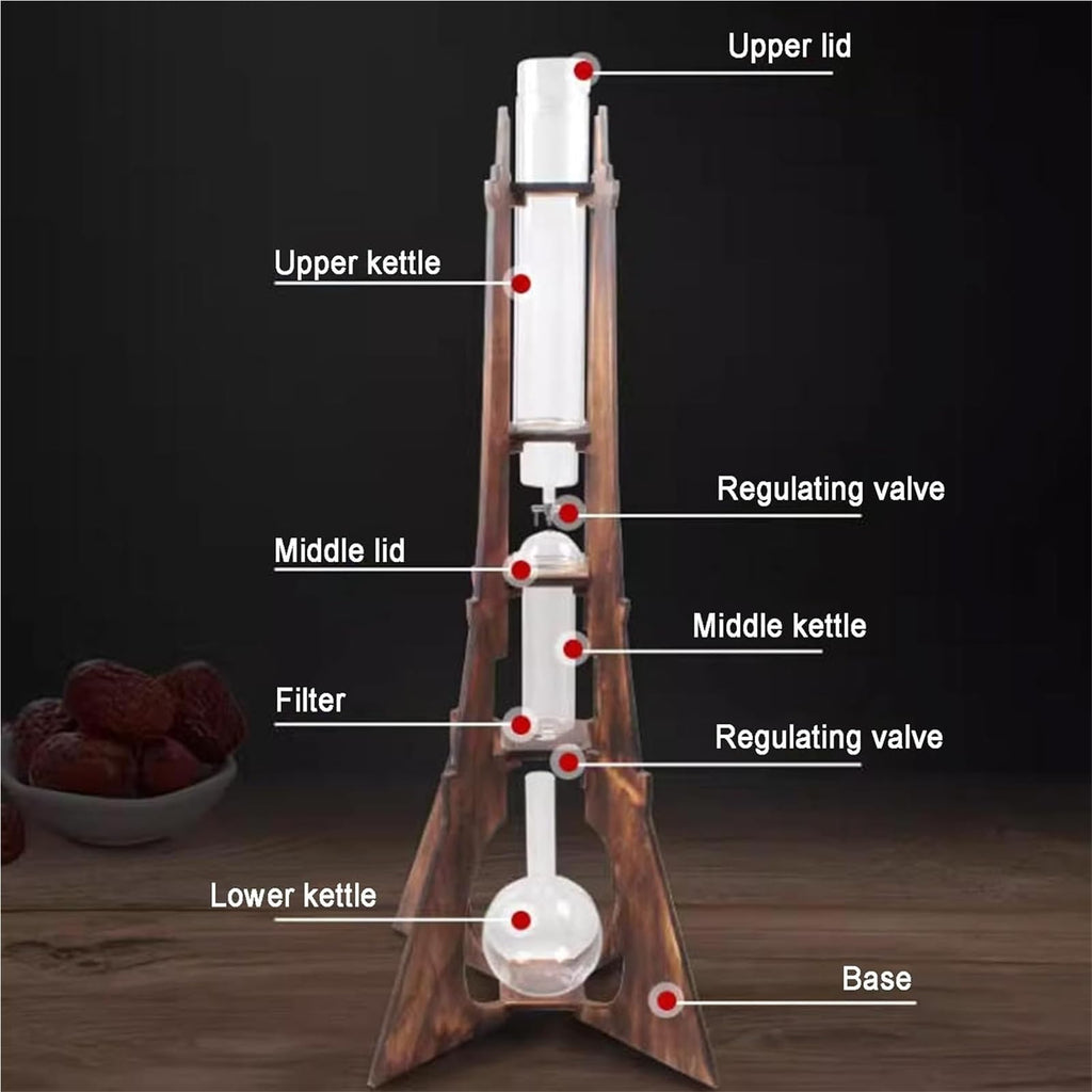 Cold Drip Coffee Maker with Double Stainless Steel Valve 8-10 Cups S3604