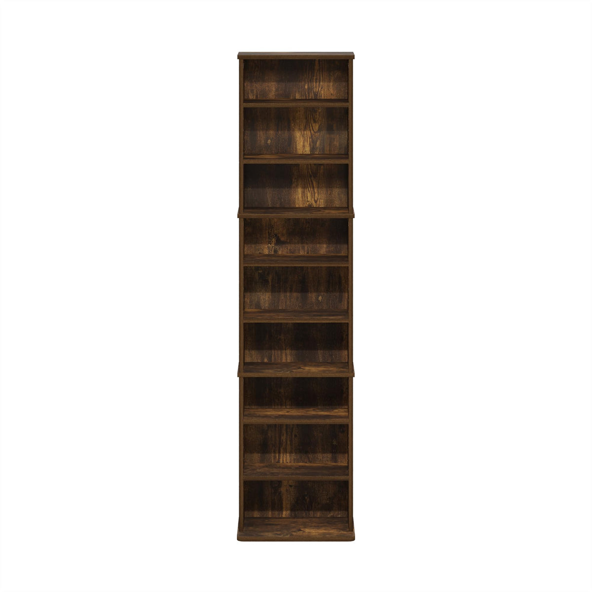 9 Shelf Amber Pine Media Shelf E2046