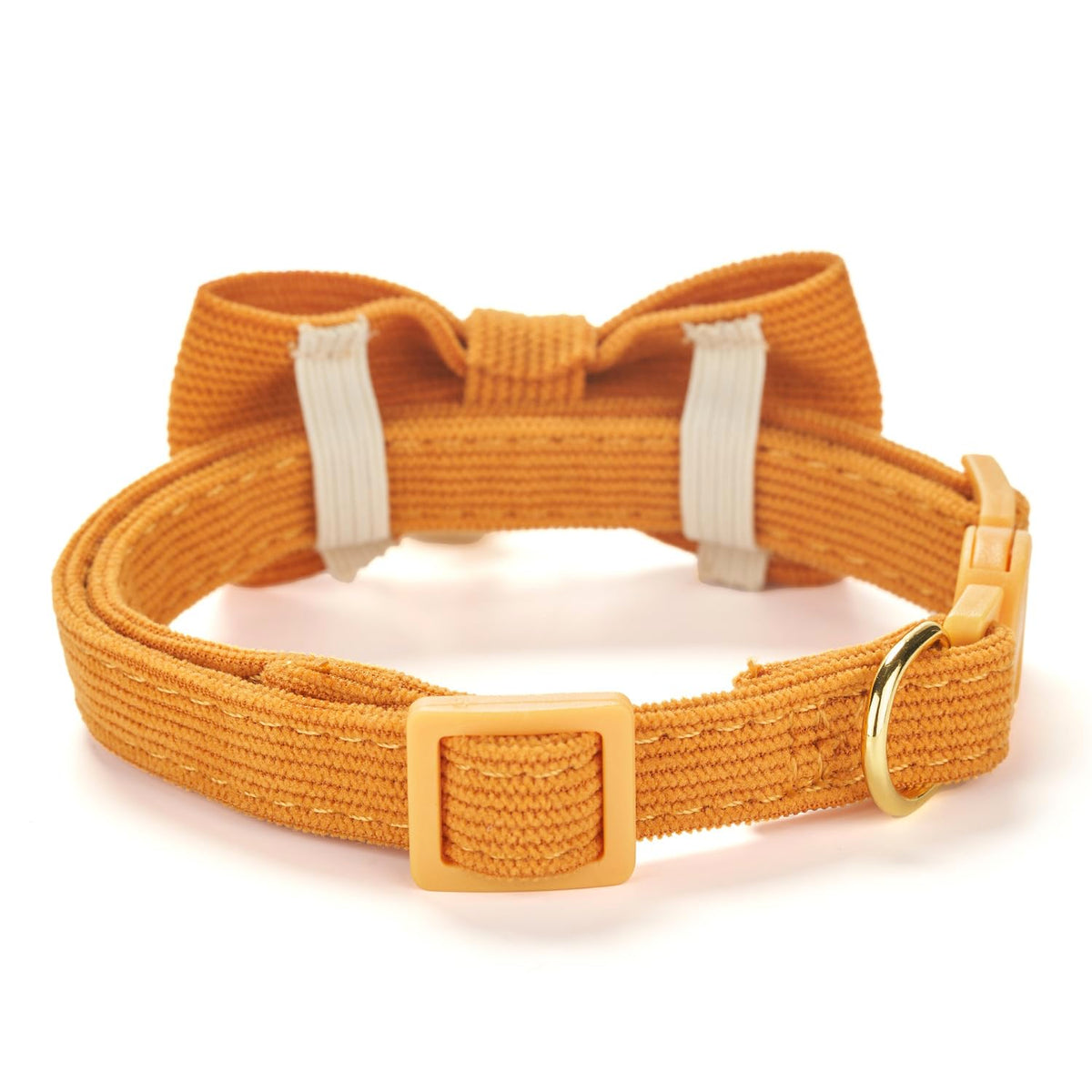 2 Pack Soft Corduroy Cat Collars with Bow Tie & Bell F79922