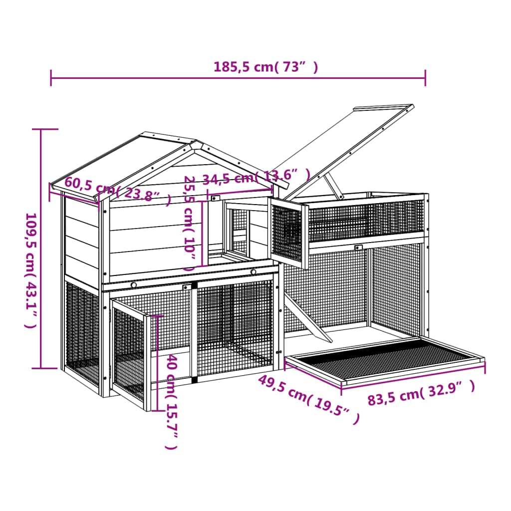 2-Tier Wooden Rabbit Hutch N658137