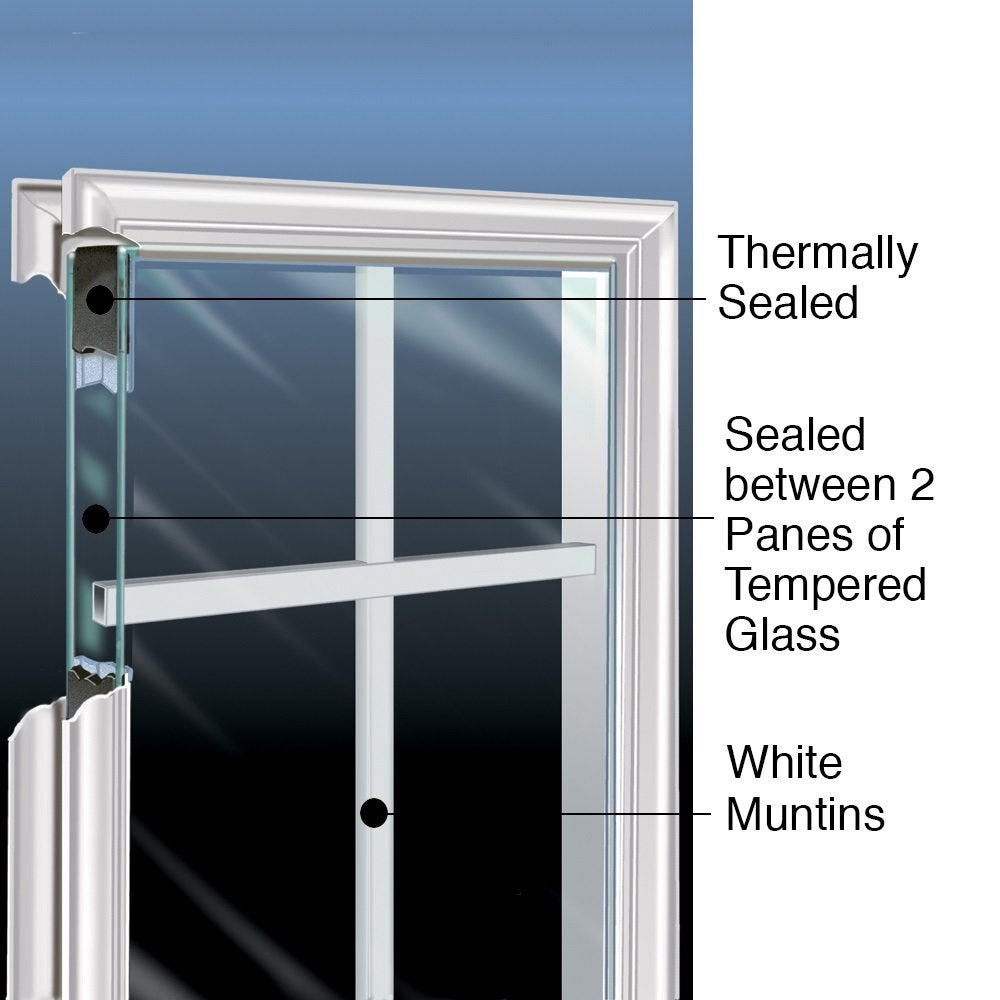 Primed Fiberglass 1/2 Lite 1-Panel Prehung Entry Door 36" x 80" R295