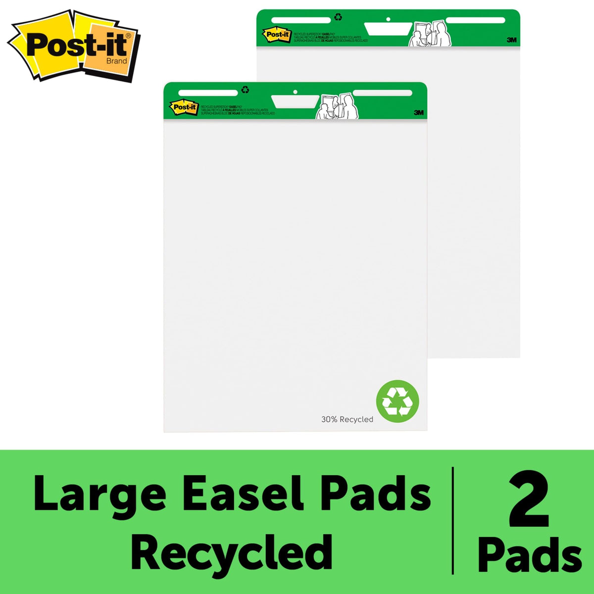 Super Sticky Easel Pads 25" x 30" White Pack Of 2 F993