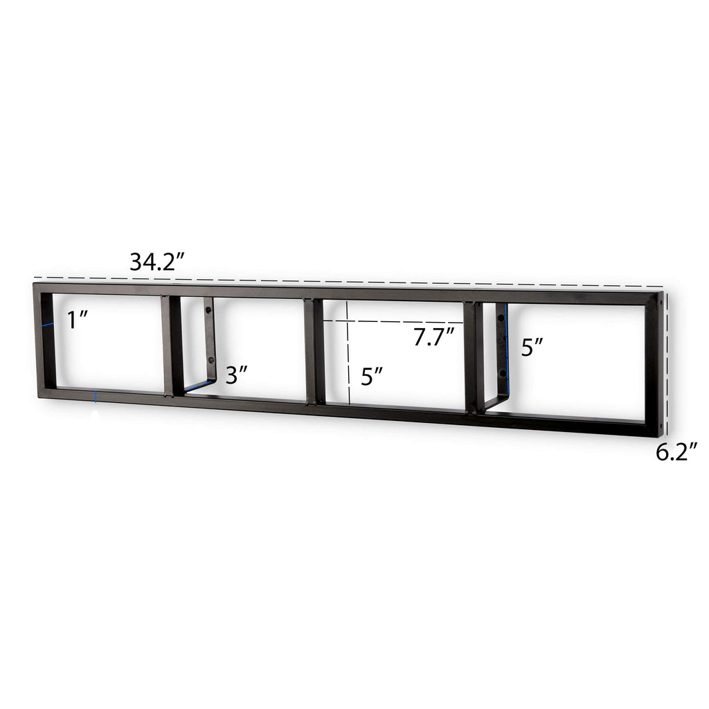 34 Inch Media Storage Rack Organizer Metal Floating Shelf Set of 2 Black X450