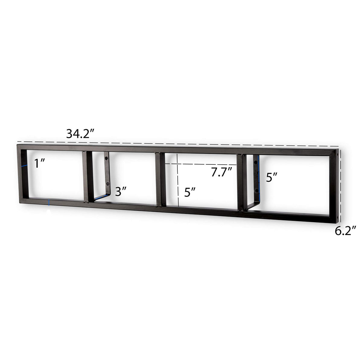 34 Inch Media Storage Rack Organizer Metal Floating Shelf Set of 2 Black X450