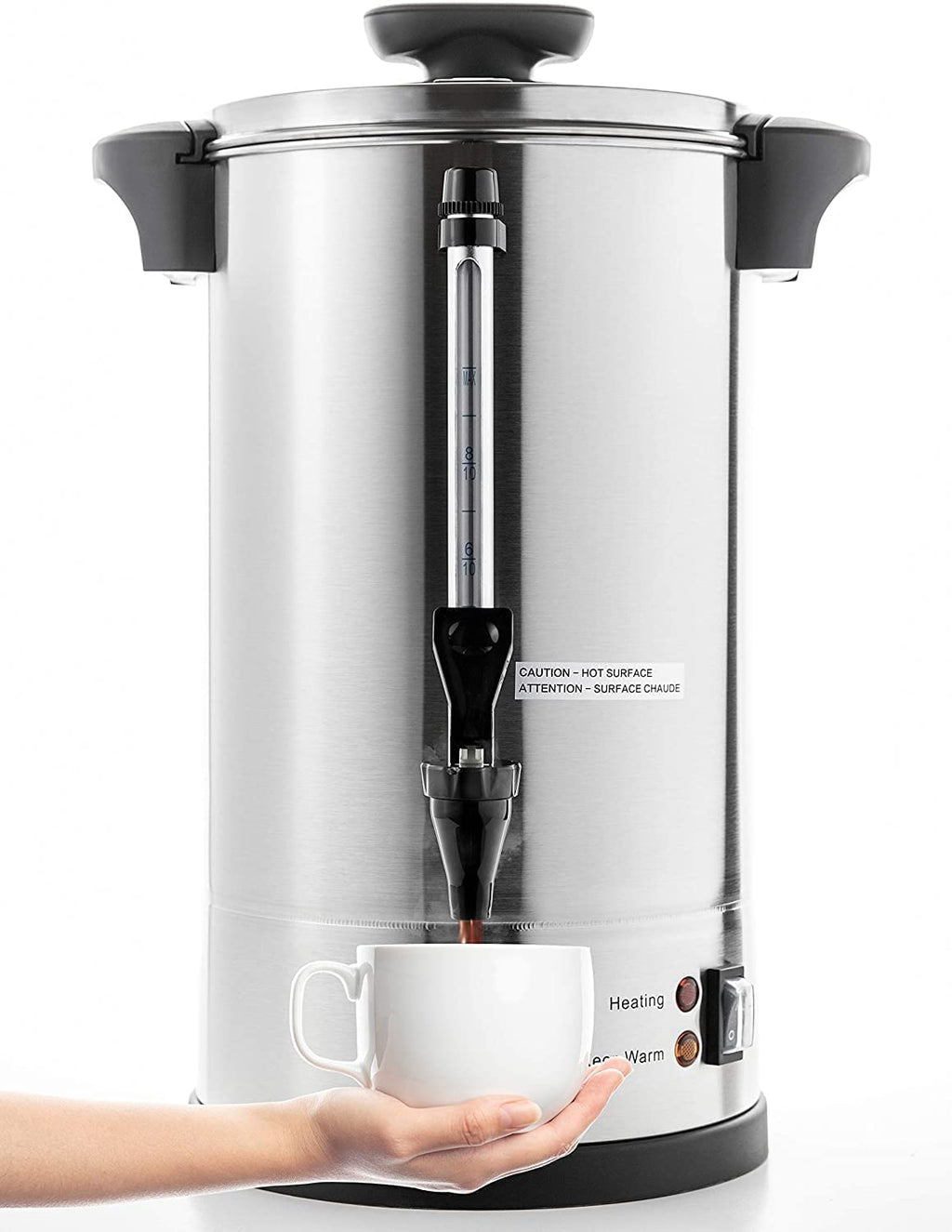 Commercial Grade Stainless Steel Percolate Coffee Maker 100-Cup 16 L Q12251