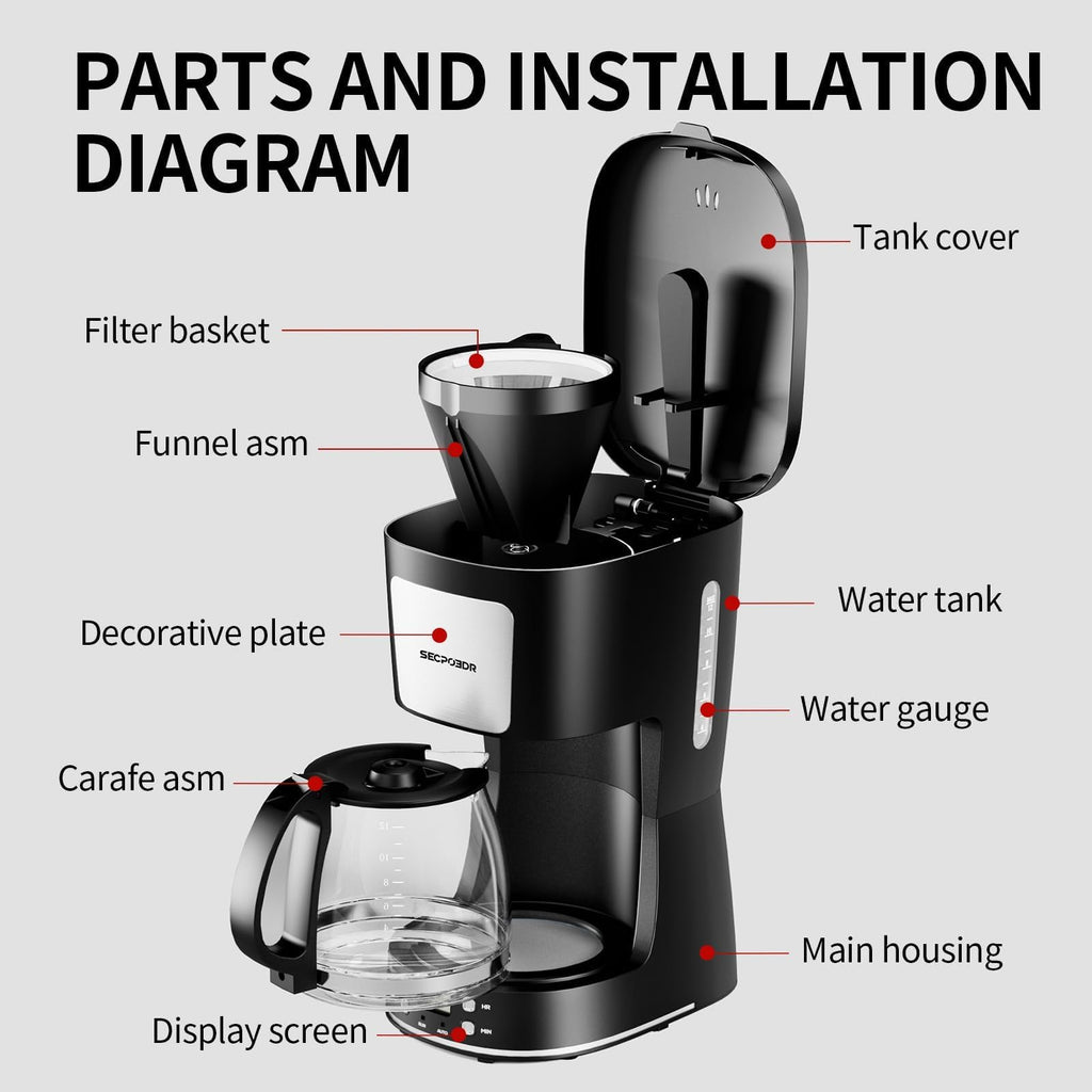 12 Cup Programmable Coffee Maker with Reusable Filter N662