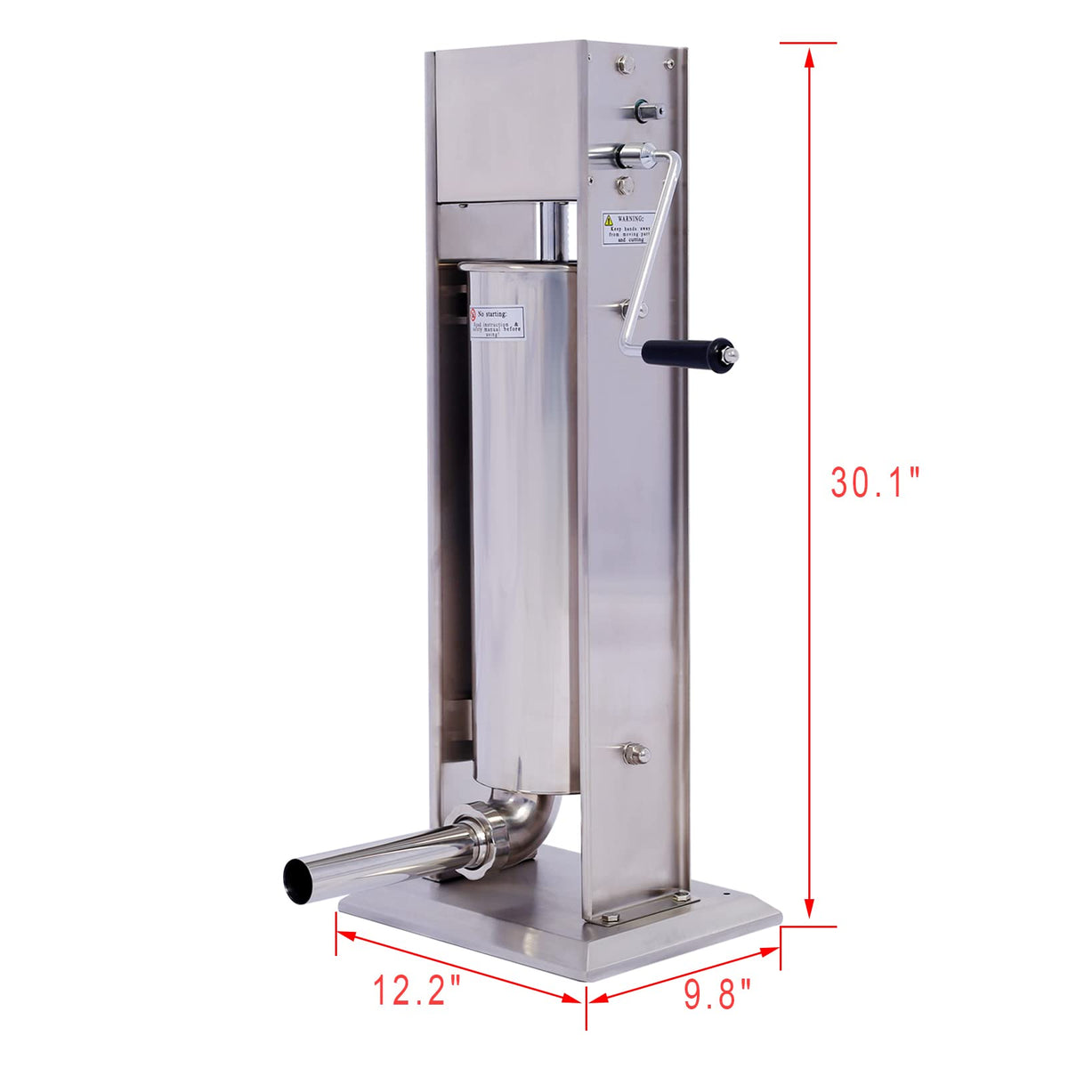 Manual Stainless Steel 15LB Sausage Stuffer with 4 Stuffing Tubes O710553