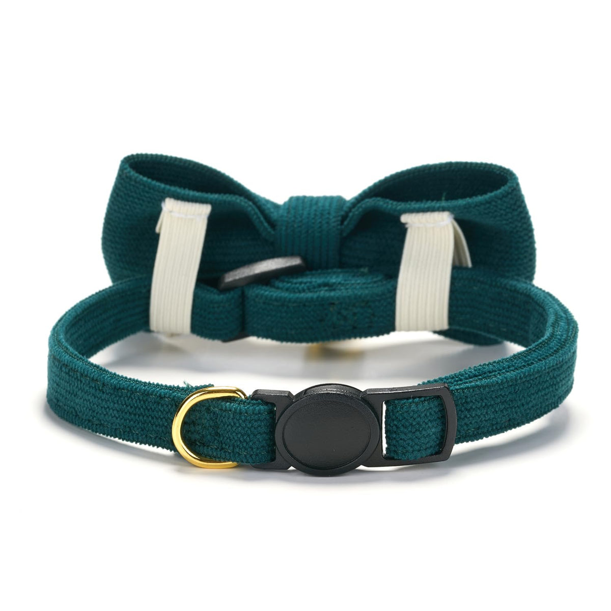 2 Pack Soft Corduroy Cat Collars with Bow Tie & Bell F79922