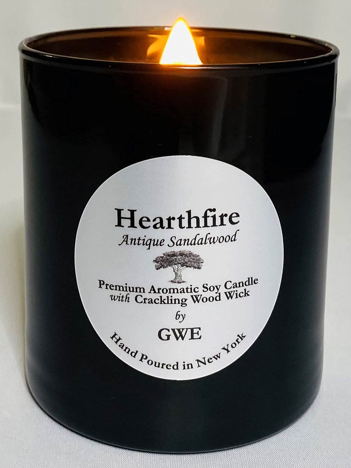 Sandalwood Scented Soy Candle with Wood Wick B61099