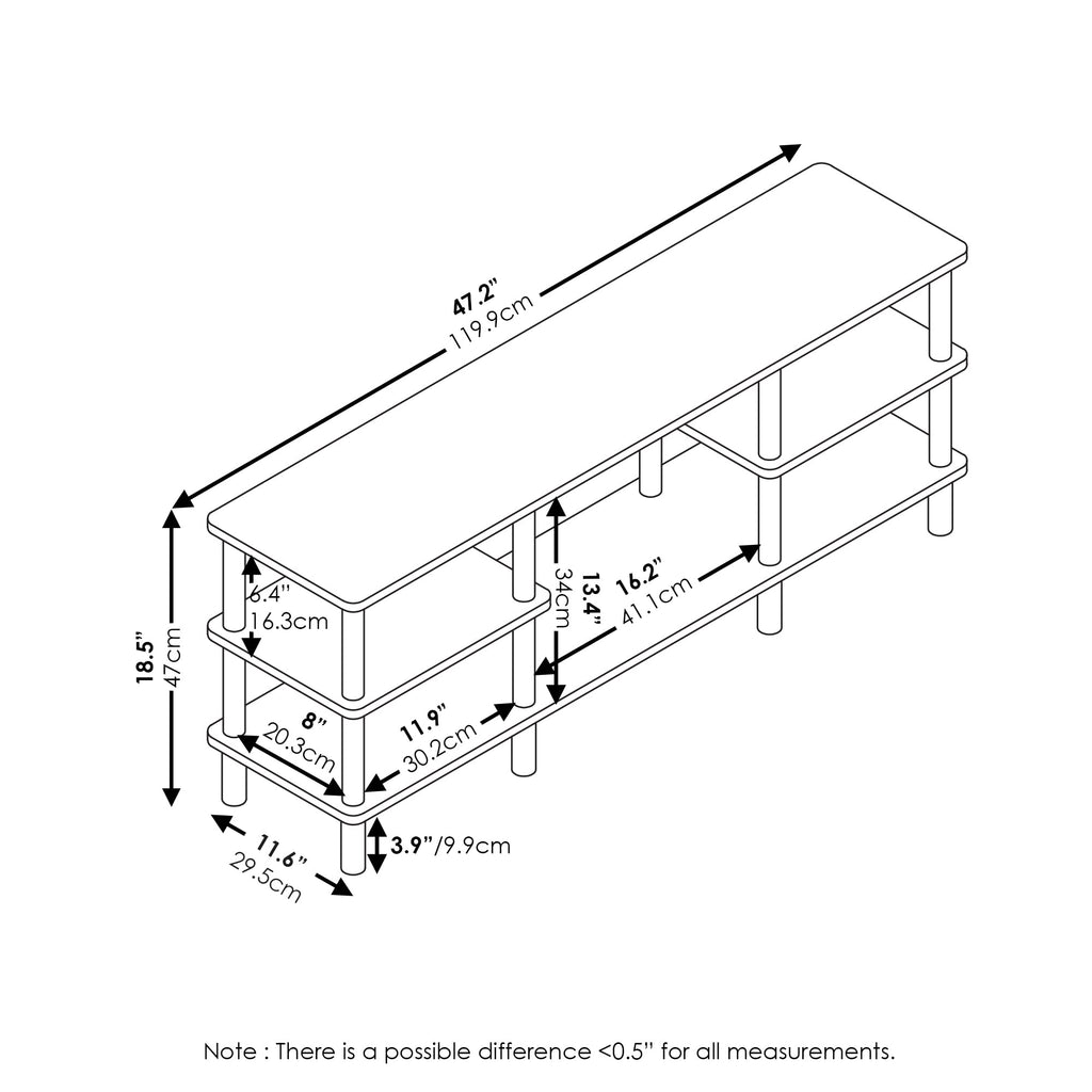 Black Espresso 3-Tier TV Stand S716
