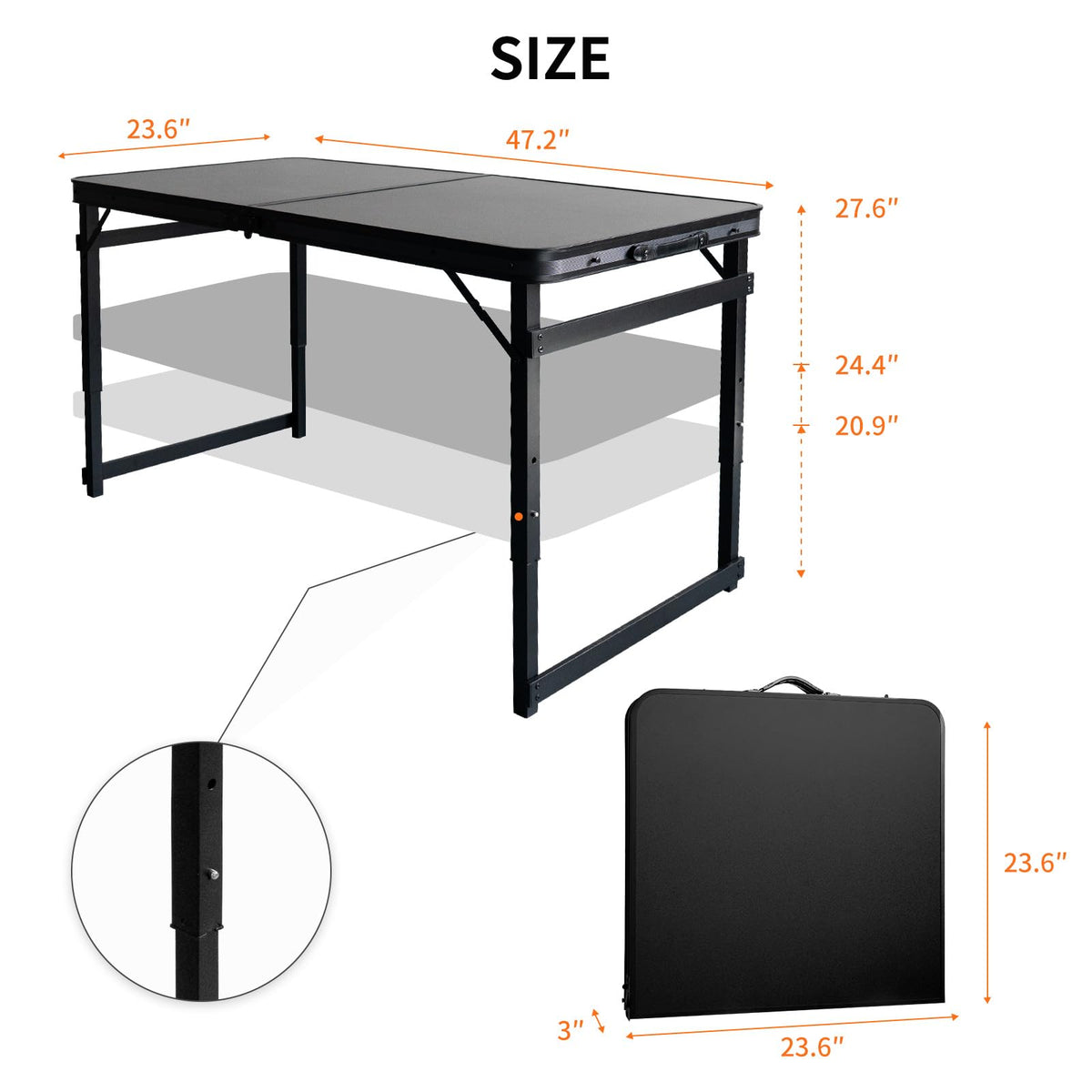 Folding Aluminum Camping Table H124