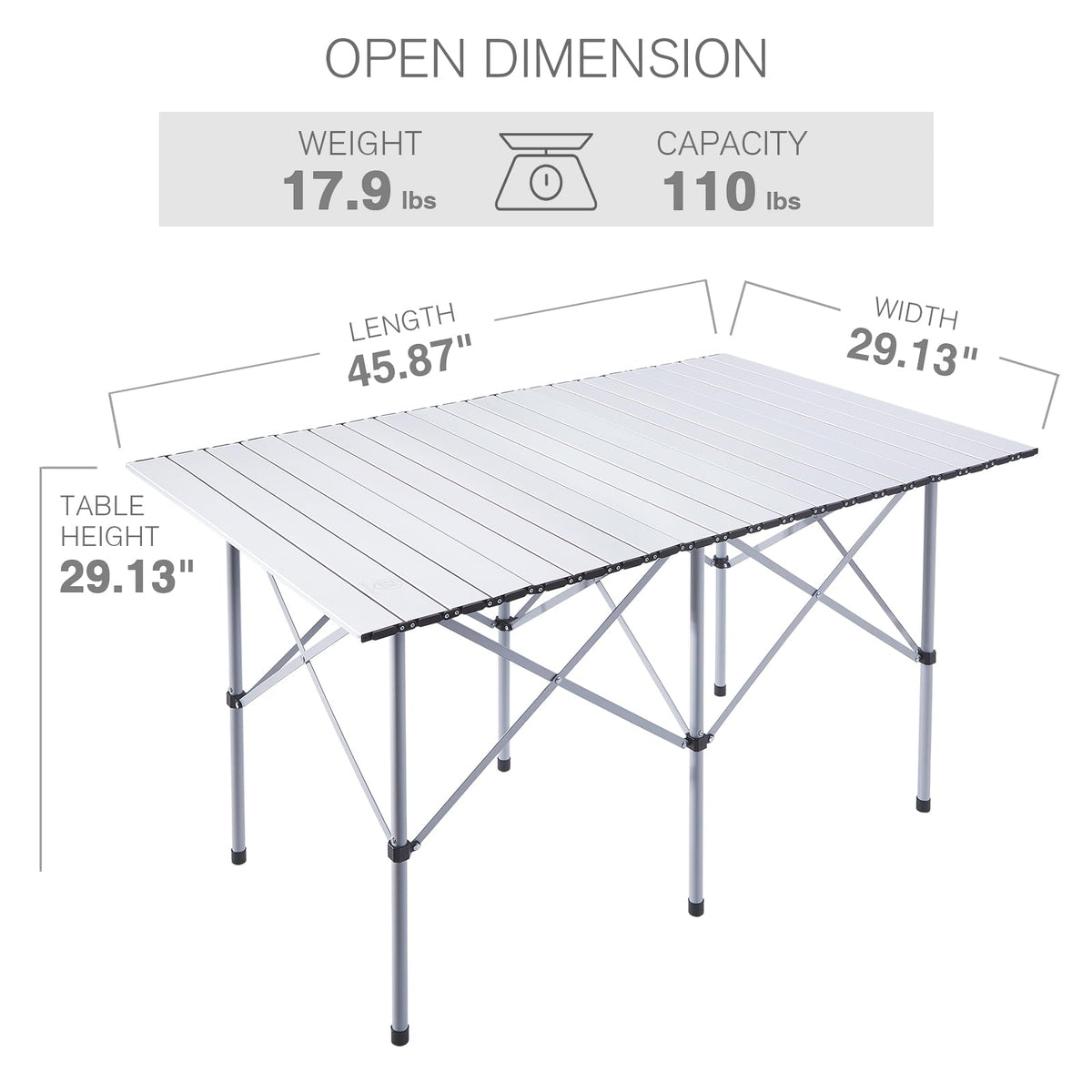 Lightweight Portable Aluminum Camping Table with Carry Bag S57360