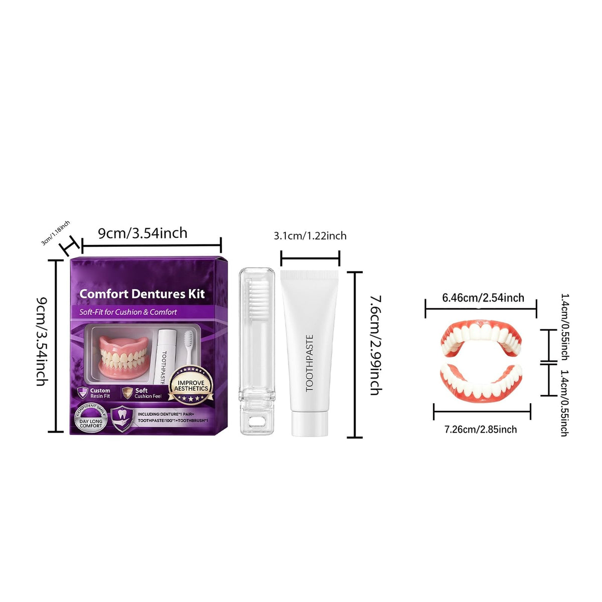 Silicone Dentures Upper & Lower Set A50843
