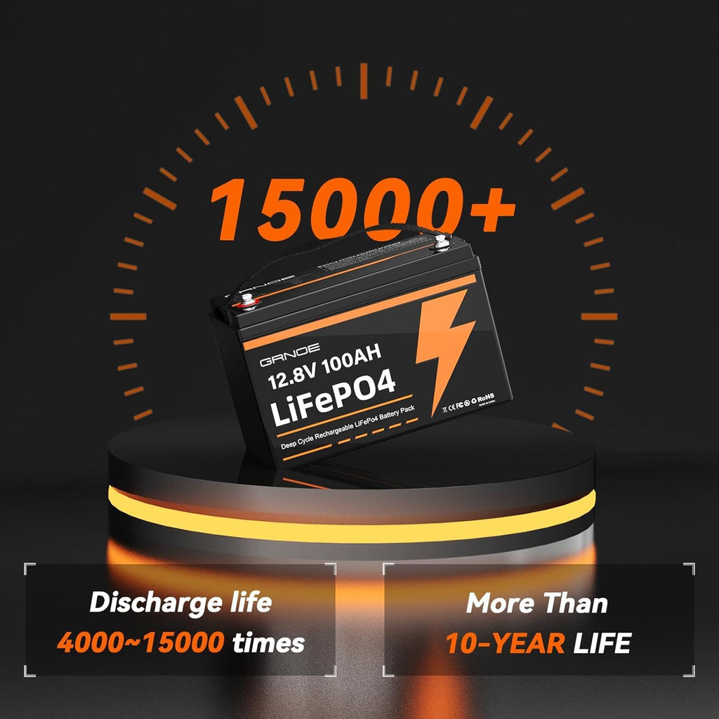 12V 100Ah LiFePO4 Lithium Battery 2-Pack R1006