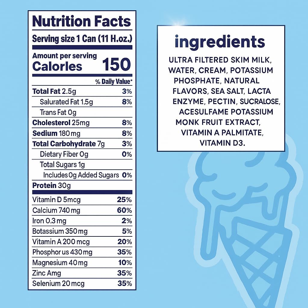 Vanilla 12-Pack Lactose Free Milk Shake F50958