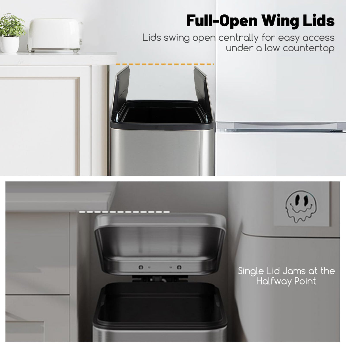 12 Gallon Stainless Steel Kitchen Trash Can K510