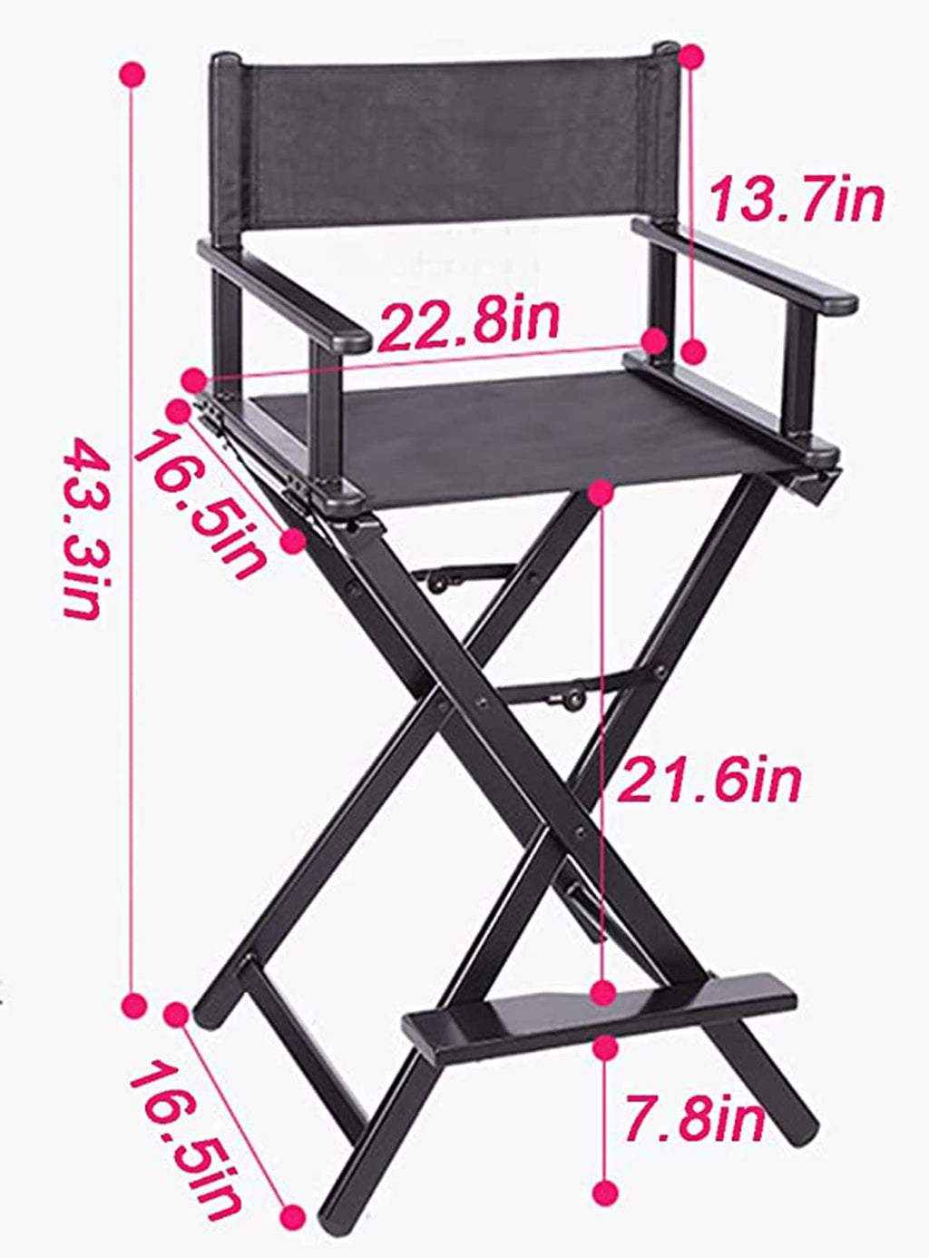 Portable Folding Director's Chair Lightweight Aluminum K37146