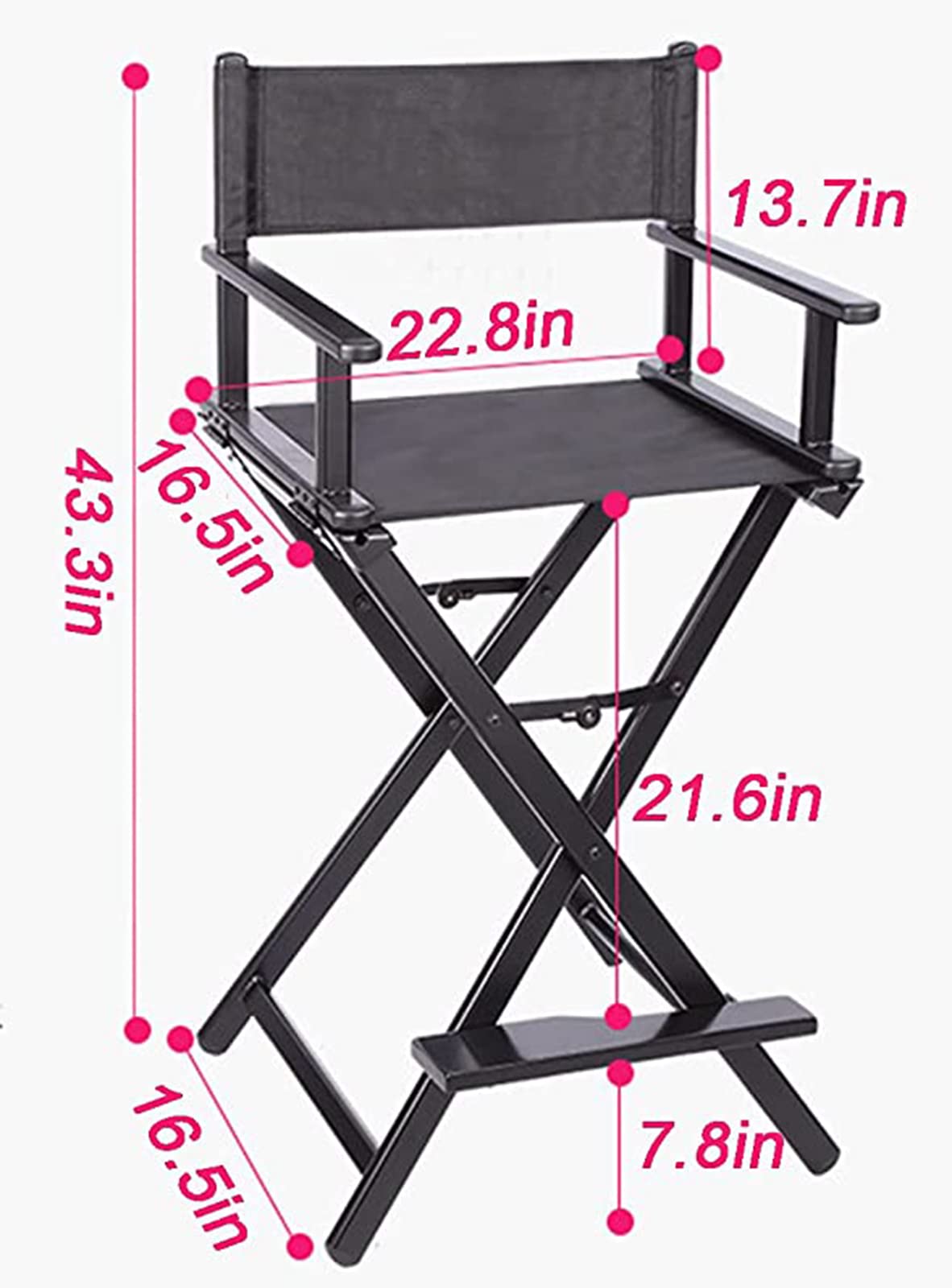 Portable Folding Director's Chair Lightweight Aluminum K37146