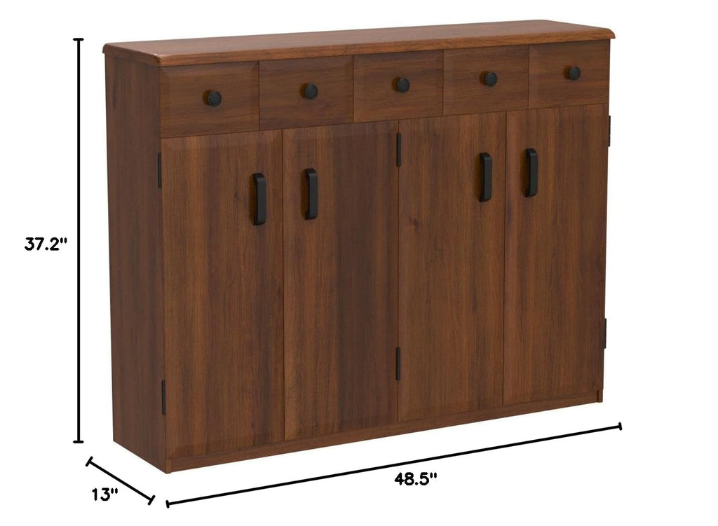 Walnut Media Cabinet with Drawers X936
