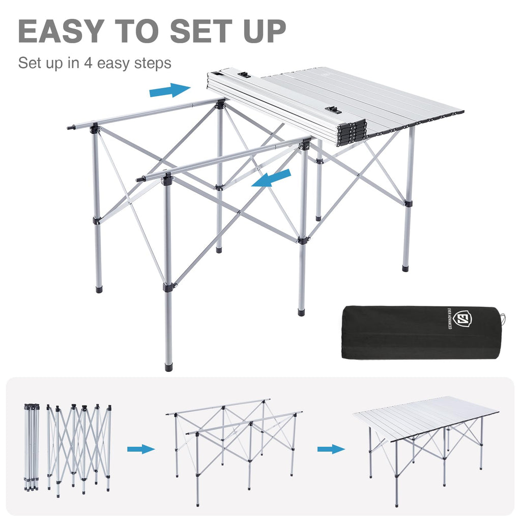 Lightweight Portable Aluminum Camping Table with Carry Bag S57360