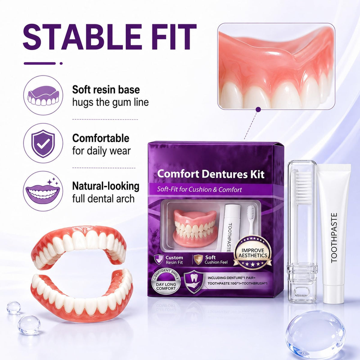 Silicone Dentures Upper & Lower Set A50843