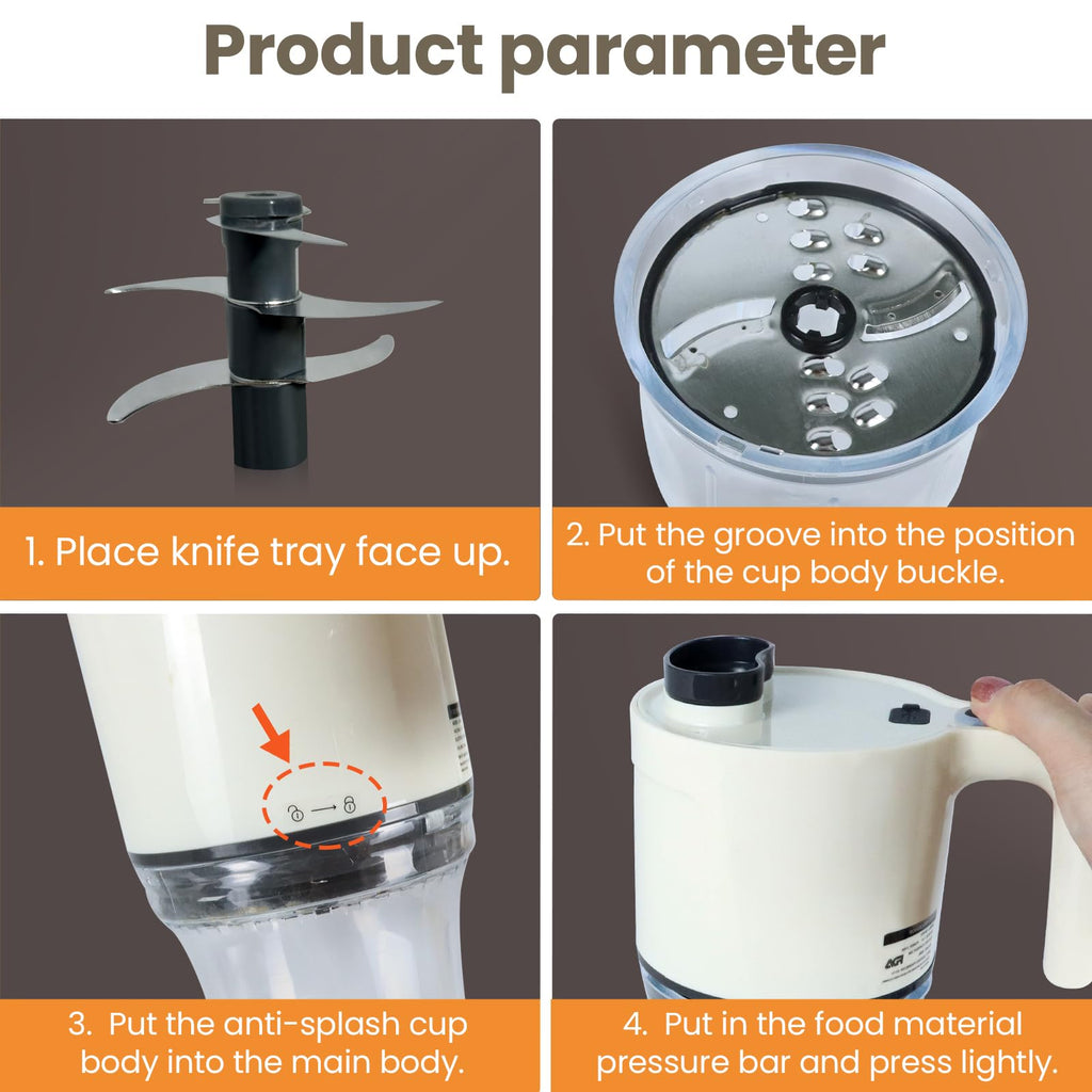 4-in-1 Waterproof Cordless Electric Vegetable Slicer Set S23104