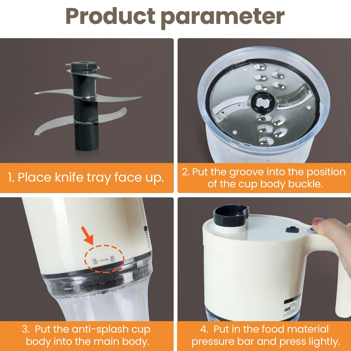 4-in-1 Waterproof Cordless Electric Vegetable Slicer Set S23104