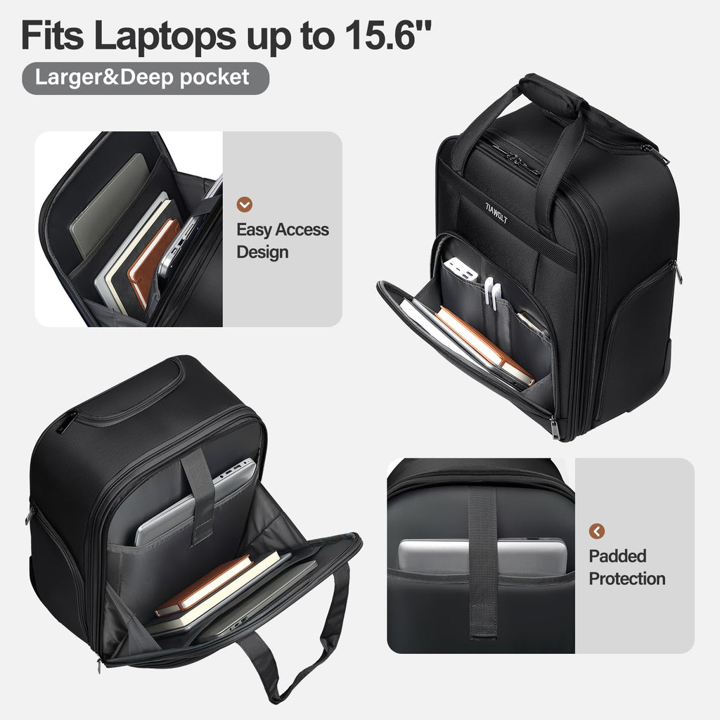 16-Inch Underseat Carry on Luggage with Wheels Black W4975