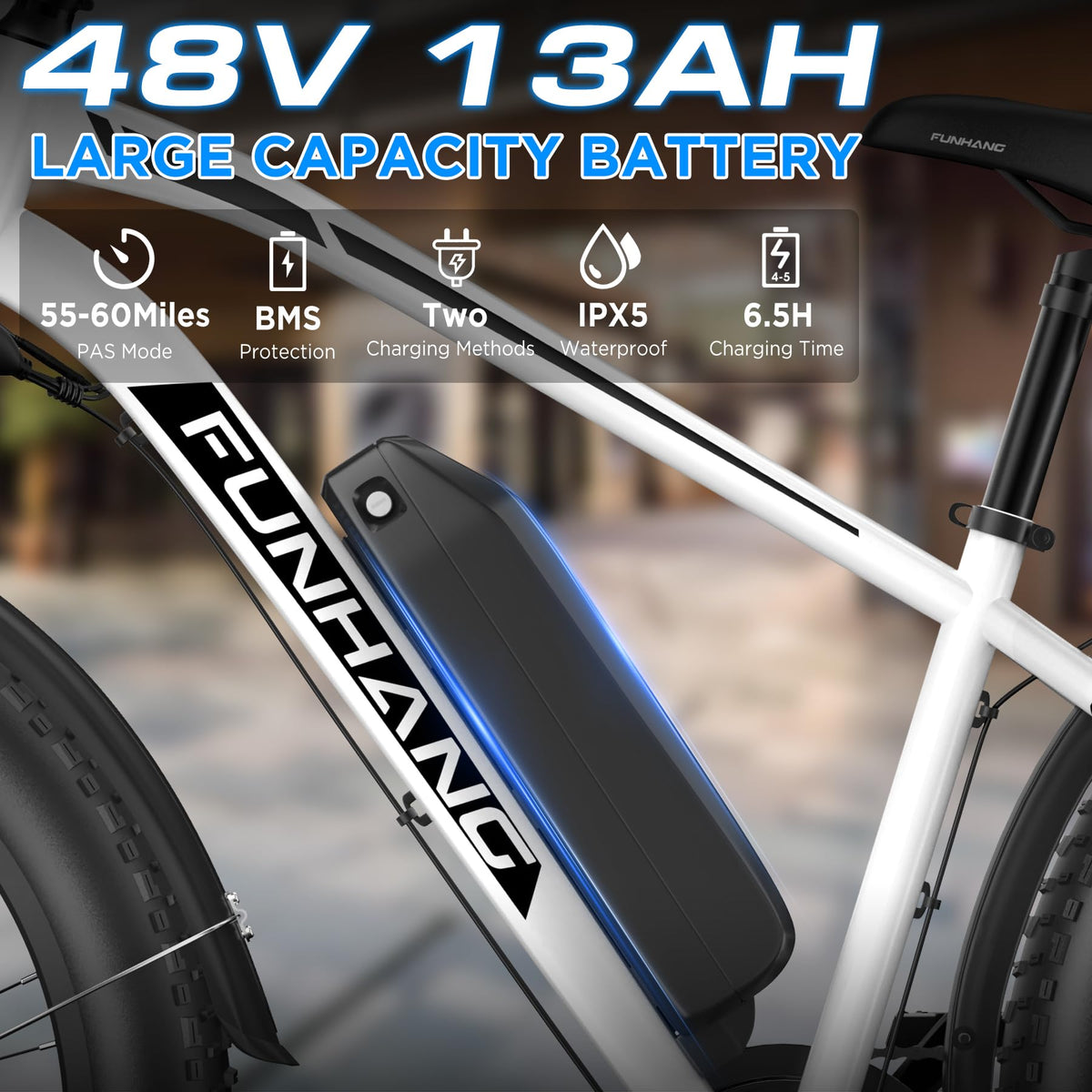 1000W 26" Fat Tire Electric Mountain Bike with 48V 13AH Battery A226