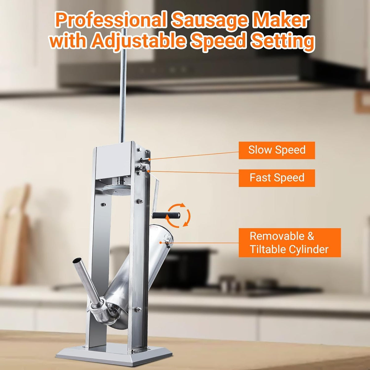 15L Sausage Stuffer with 5 Stainless Steel Tubes H145362