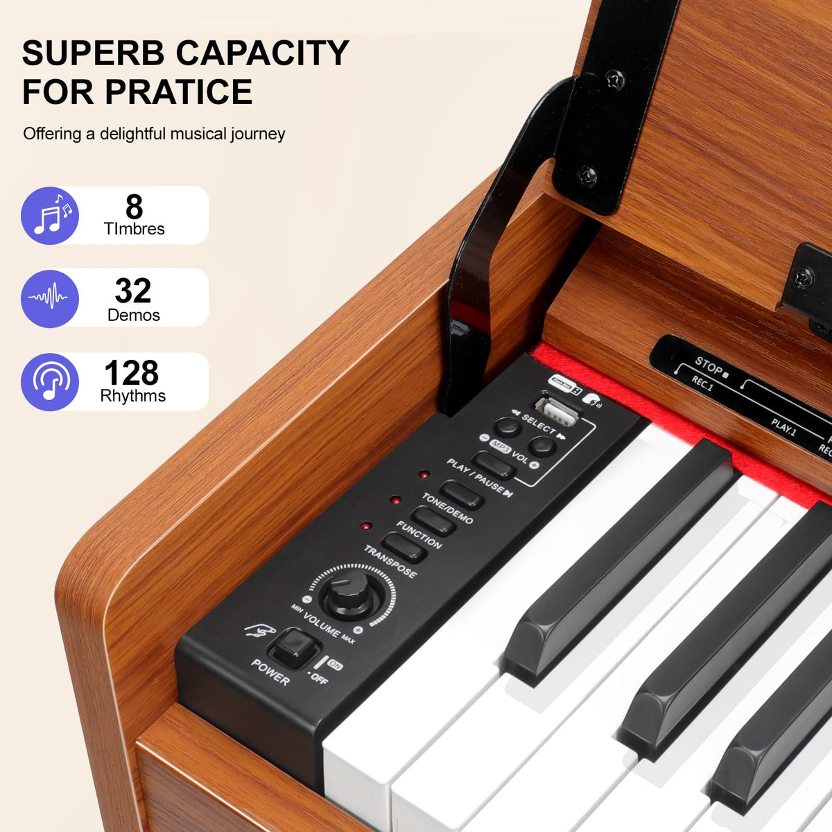 88 Key Weighted Hammer Action Digital Piano with MIDI Y132212