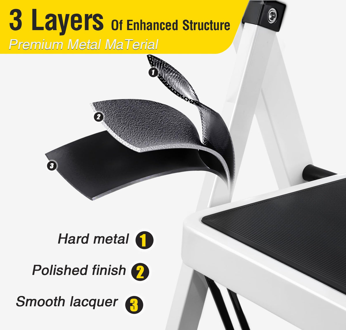 2 Step Folding Stool with Anti-Slip Pedal S52332