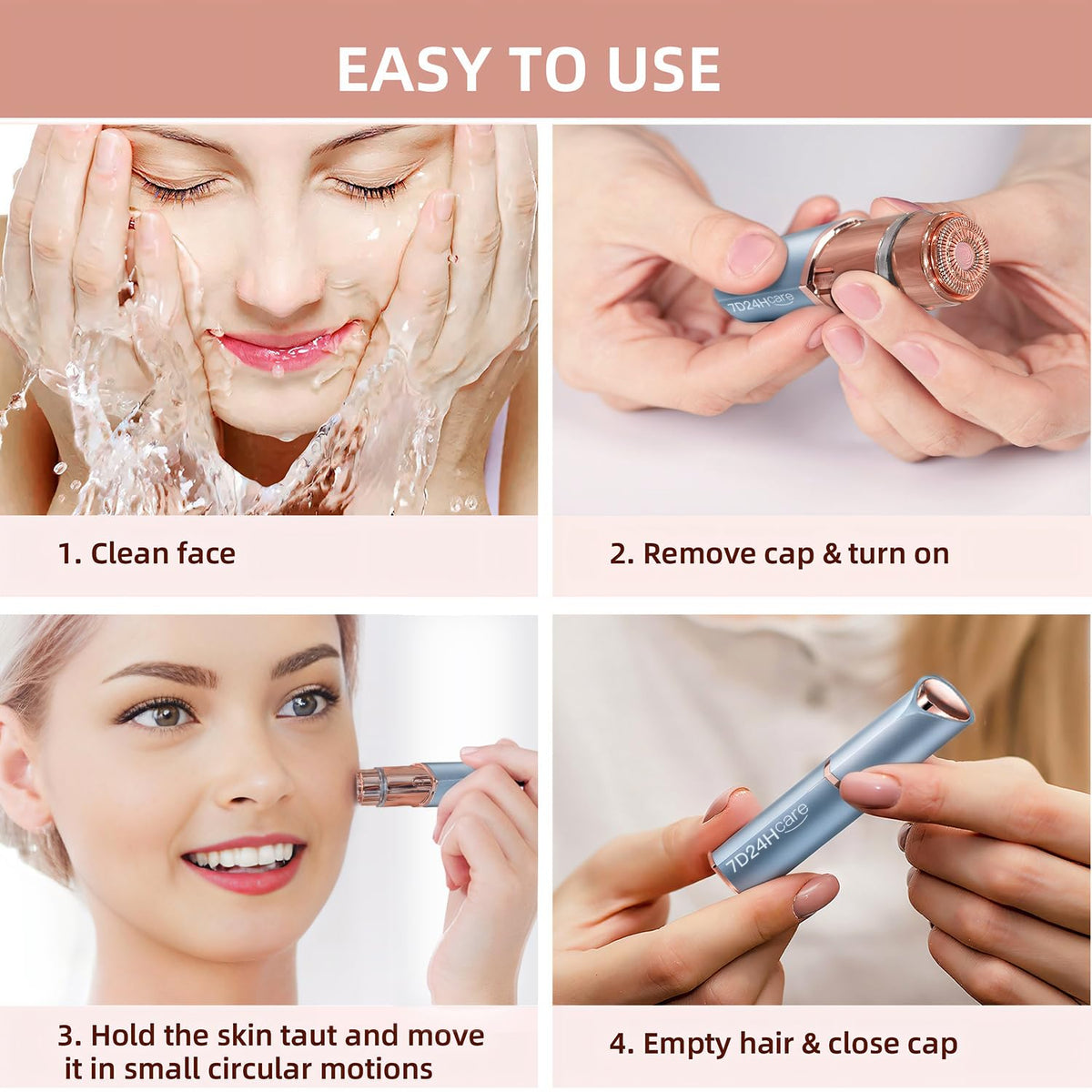 2-Pack Electric Rechargeable Facial Hair Remover X8428