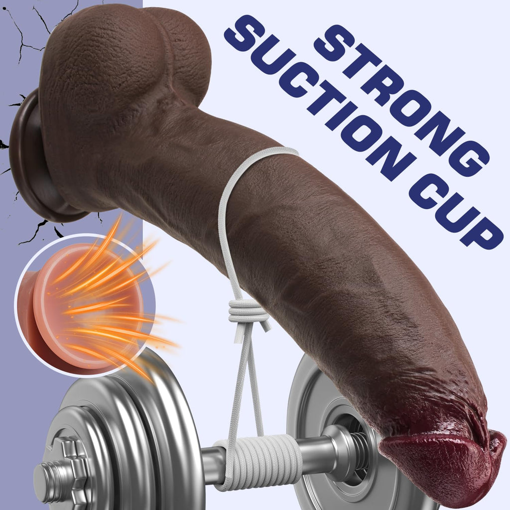 12 Inch Black Realistic Dildo with Suction Cup O803796
