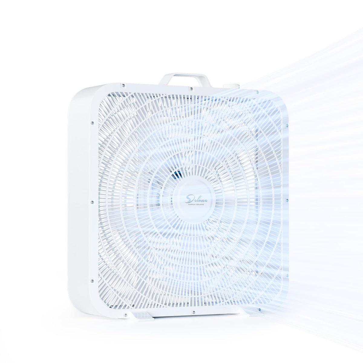 20” 3-Speed Box Fan with Carry Handle, White Q9050